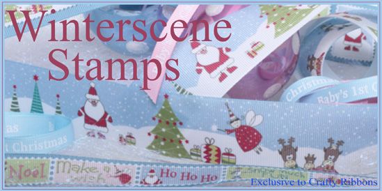 winterscene stamp christmas ribbon